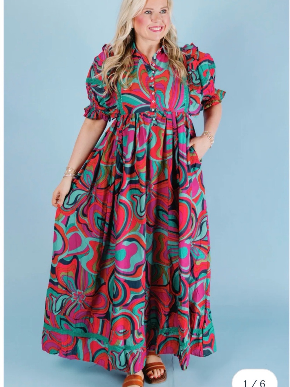 Karlie Multicolor The Jewel Swirl Maxi Dress with Pockets